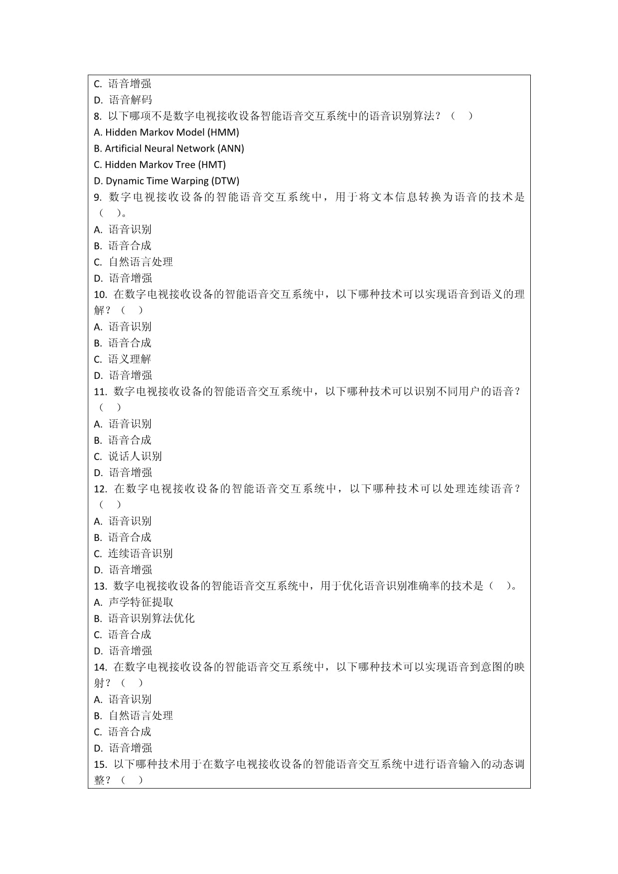 數字電視接收設備智能語音交互系統研發考核試卷